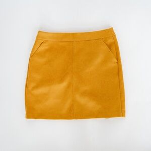 Vero Moda Mustard Yellow Mini Skirt (Faux Suede)